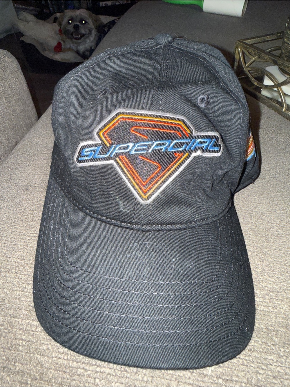 NWOT SUPERGIRL Black Embroidered Logo Baseball Cap